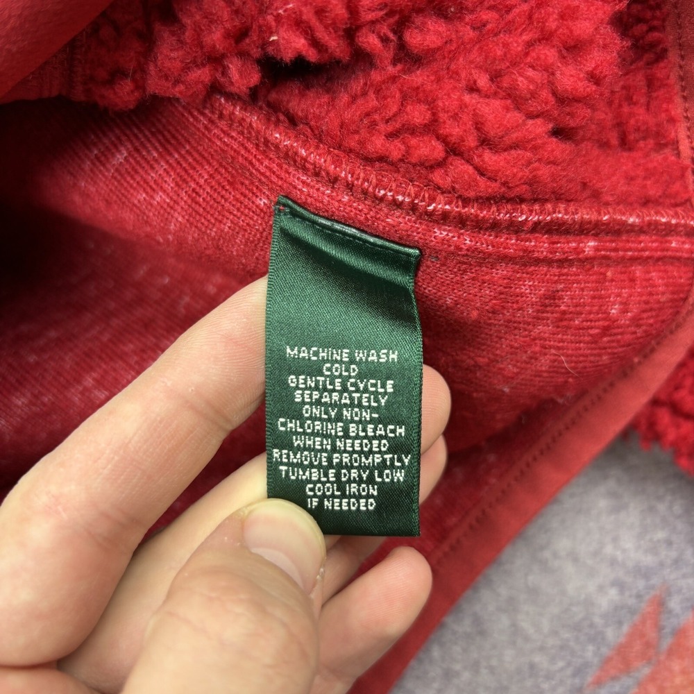 Lauren Ralph Lauren Active Fleece‎ Jacket Women's Large Red Deep Pile Full Zip - Picture 10 of 13